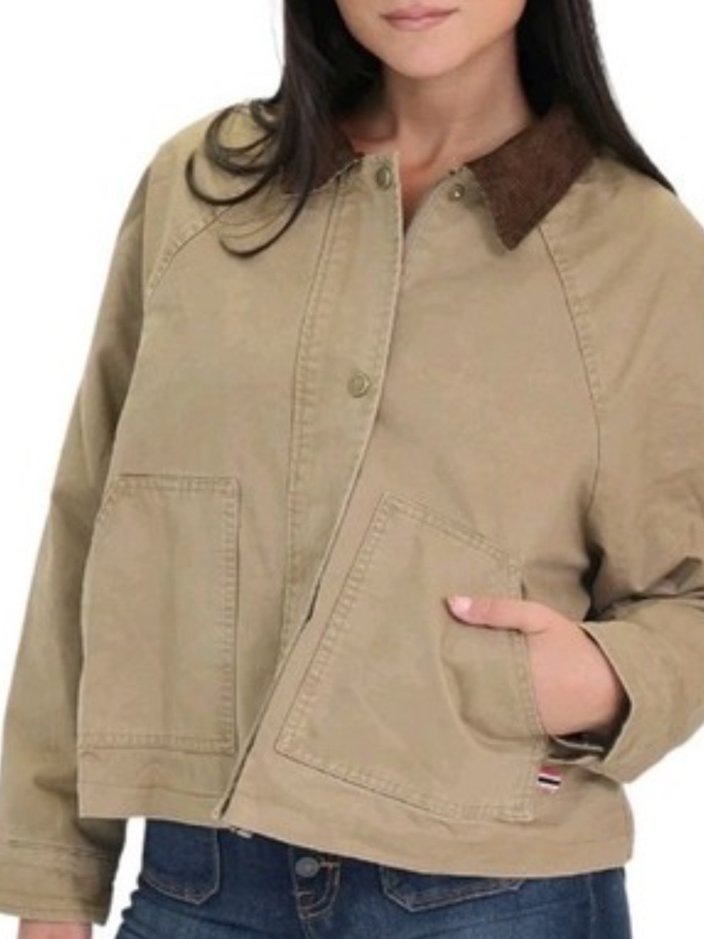 NWT Hunter Oversized Barn Chore Utility Jacket XL Casual Tan Chocolate Brown - Picture 2 of 9